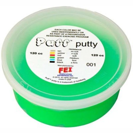 FABRICATION ENTERPRISES Puff LiTE Color-Coded Exercise Putty, Medium, Green, 120cc 10-1423